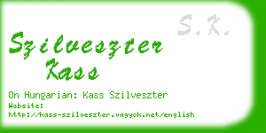 szilveszter kass business card